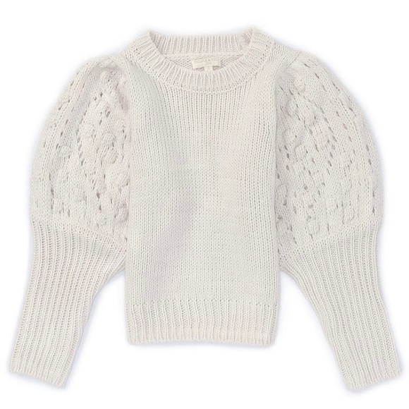 Girls Ivory Dot Sleeve Sweater - Picture 14 of 16